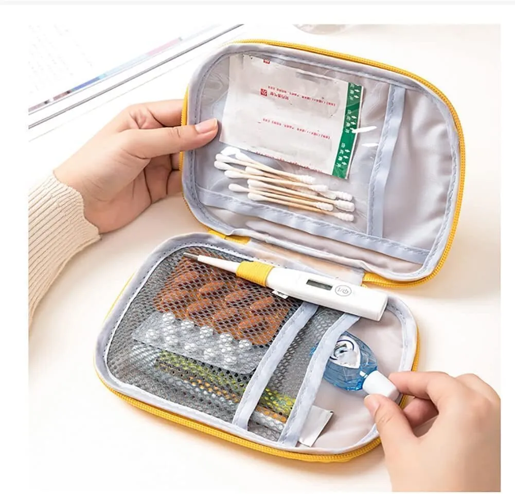 First Aid Bag Empty,Small Portable Empty First Aid Kit Bag Waterproof Section Dividers Travel Medicine Bag for Emergency for Home Office Car Outdoors Boat Camping Hiking Cycling (4Pcs Mix)