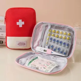 First Aid Bag Empty,Small Portable Empty First Aid Kit Bag Waterproof Section Dividers Travel Medicine Bag for Emergency for Home Office Car Outdoors Boat Camping Hiking Cycling (4Pcs Mix)