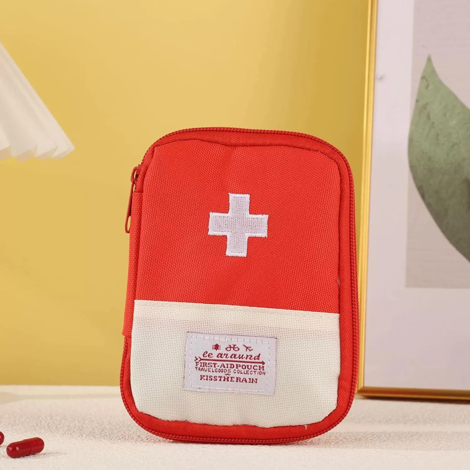 First Aid Bag Empty,Small Portable Empty First Aid Kit Bag Waterproof Section Dividers Travel Medicine Bag for Emergency for Home Office Car Outdoors Boat Camping Hiking Cycling (4Pcs Mix)
