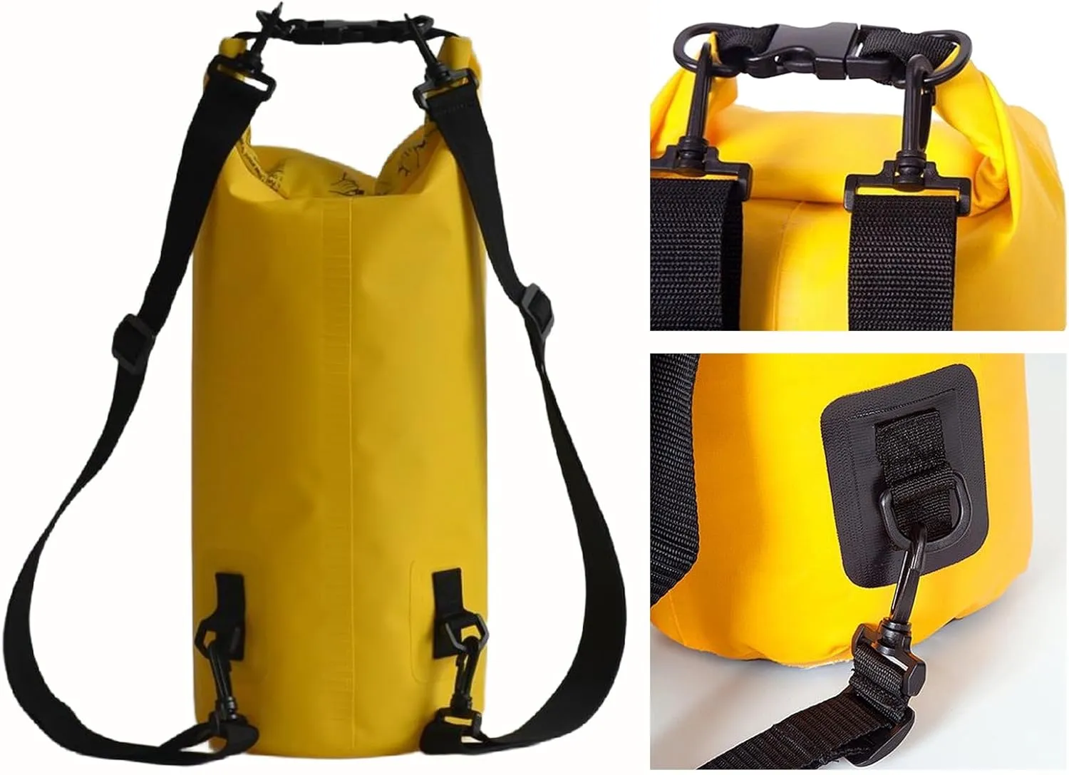 Floating Waterproof Dry Bag Backpack 5L/10L/20L, Roll Top Bag for Kayaking, Rafting, Boating, Swimming, Camping, Hiking, Beach, Fishing, Waterproof Beach Bag. (Yellow, 20L)