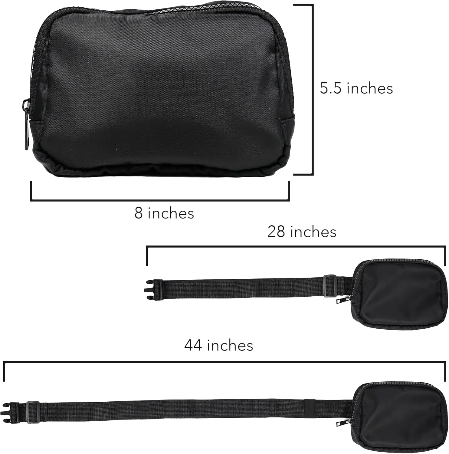 Green Lantern Blackest Night Black Lantern Logo Belt Bag, Crossbody Fanny Pack for Women and Men, Adjustable