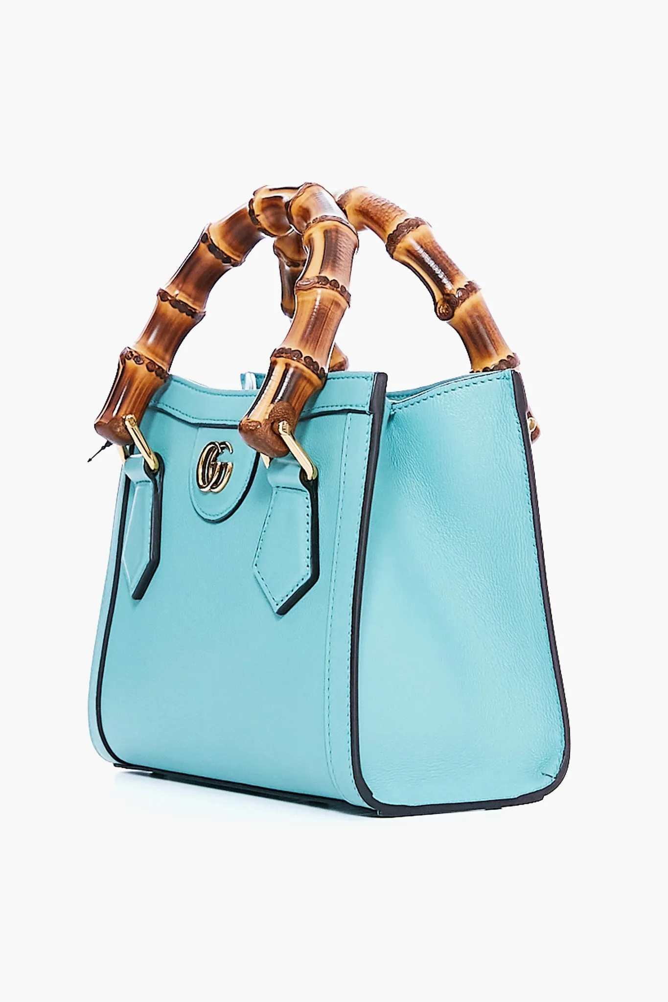 Gucci Light Blue Leather Diana Mini Tote Bag