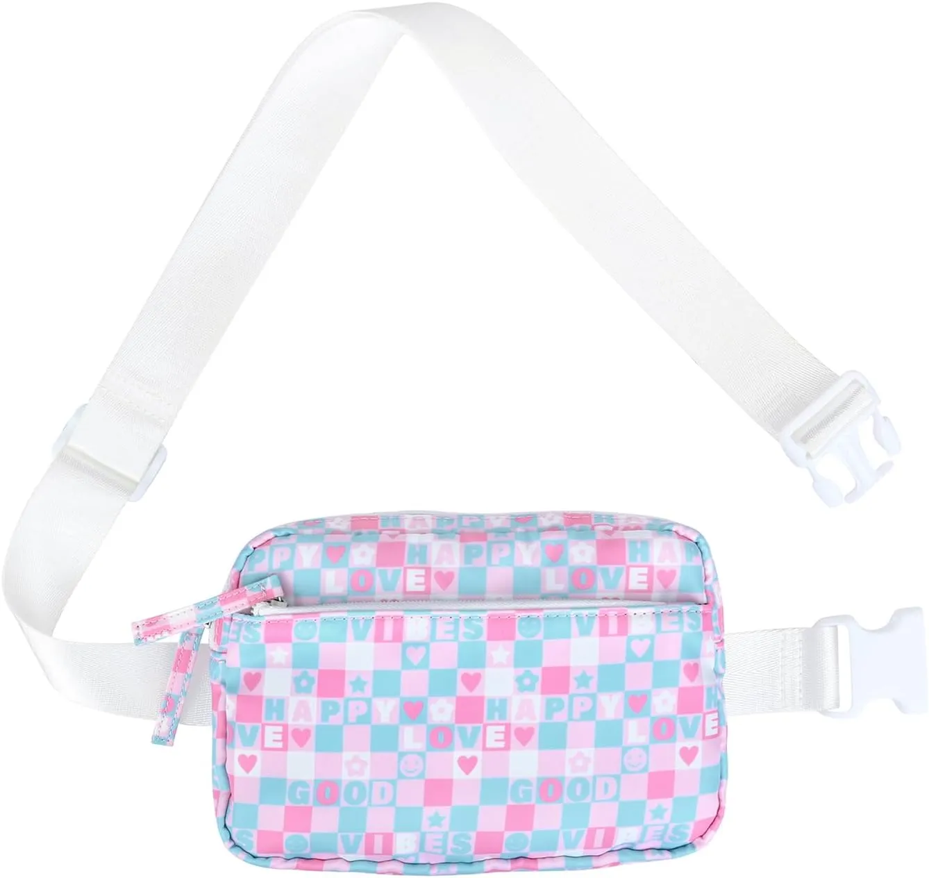 HDE Belt Bag 2L Fanny Pack Cross Body with Adjustable Strap Travel Waist Pack - Good Vibes