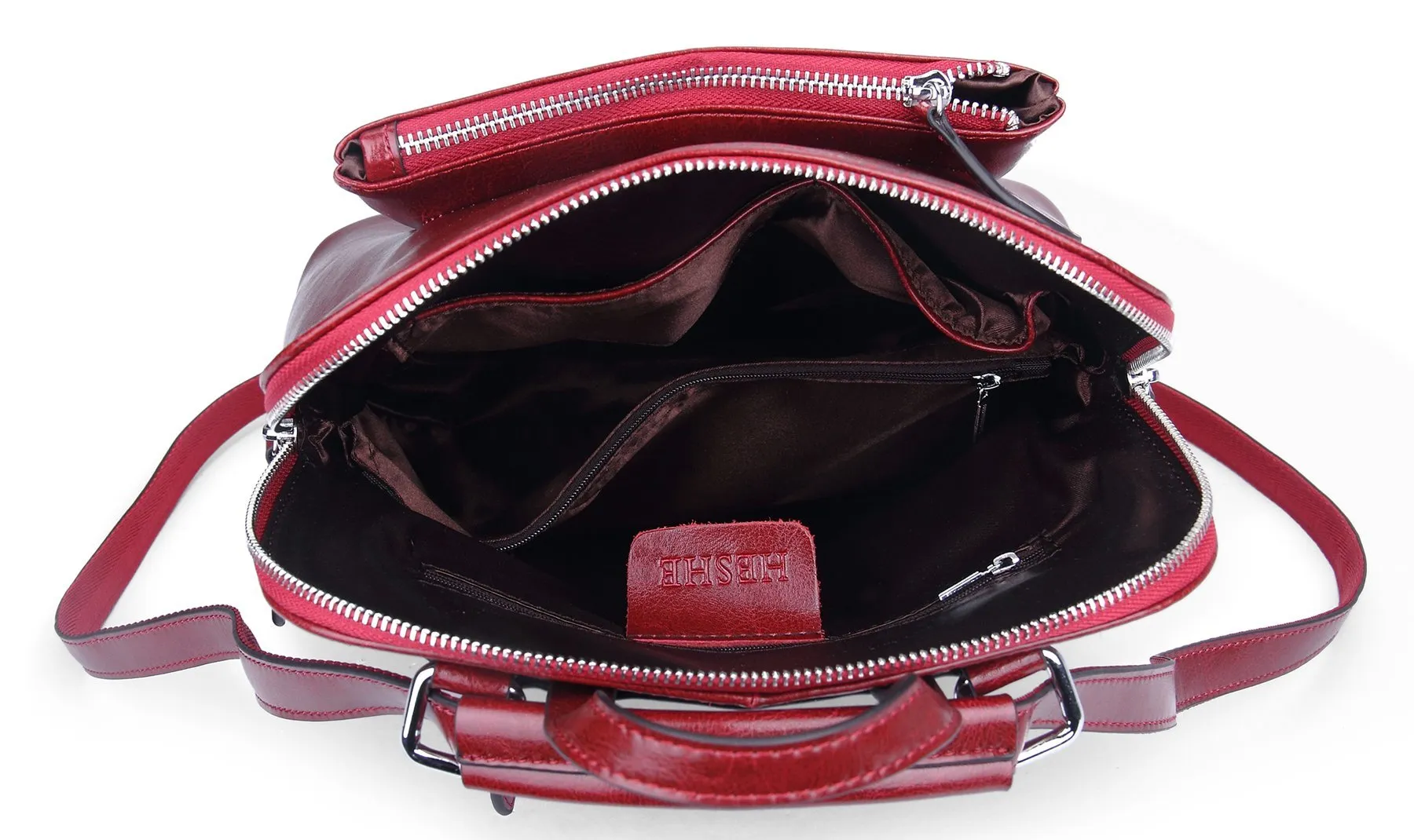 Heshe Women's Vintage Leather Backpack Casual Daypack for Ladies and Girls (Wine-R)