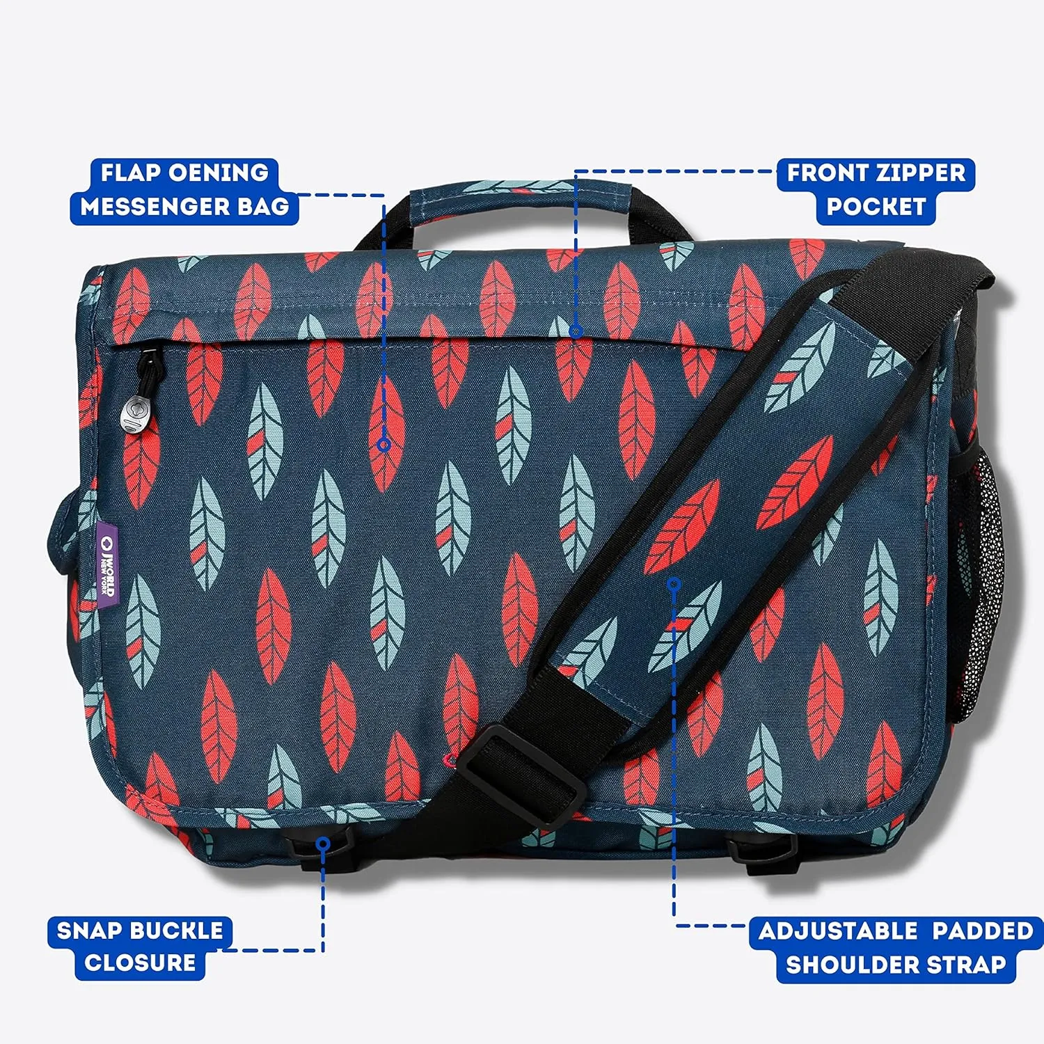 J World New York Thomas Laptop Messenger Bag for Women & Men. Kids Computer Bookbag
