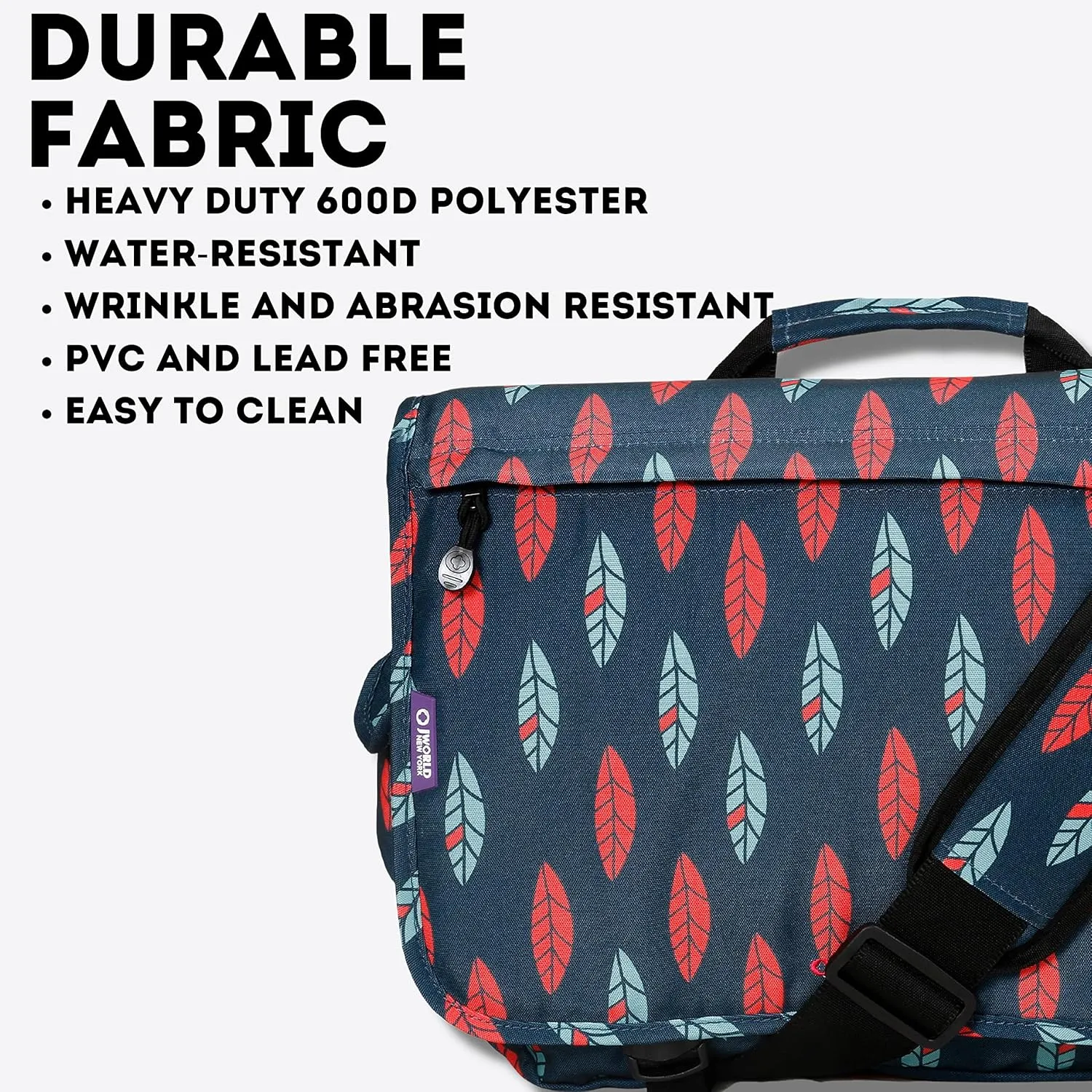 J World New York Thomas Laptop Messenger Bag for Women & Men. Kids Computer Bookbag