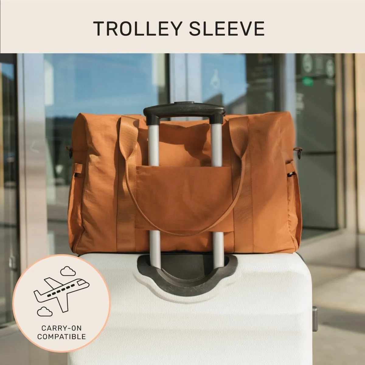 Jadyn Austin Carry-On Travel Duffel Bag for Women, 18 Weekender Bag with Laptop Sleeve, Durable Material, and Trolley Sleeve, Ideal for Work, Gym, and Overnight Trips (Terracotta)