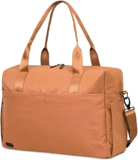 Jadyn Austin Carry-On Travel Duffel Bag for Women, 18 Weekender Bag with Laptop Sleeve, Durable Material, and Trolley Sleeve, Ideal for Work, Gym, and Overnight Trips (Terracotta)