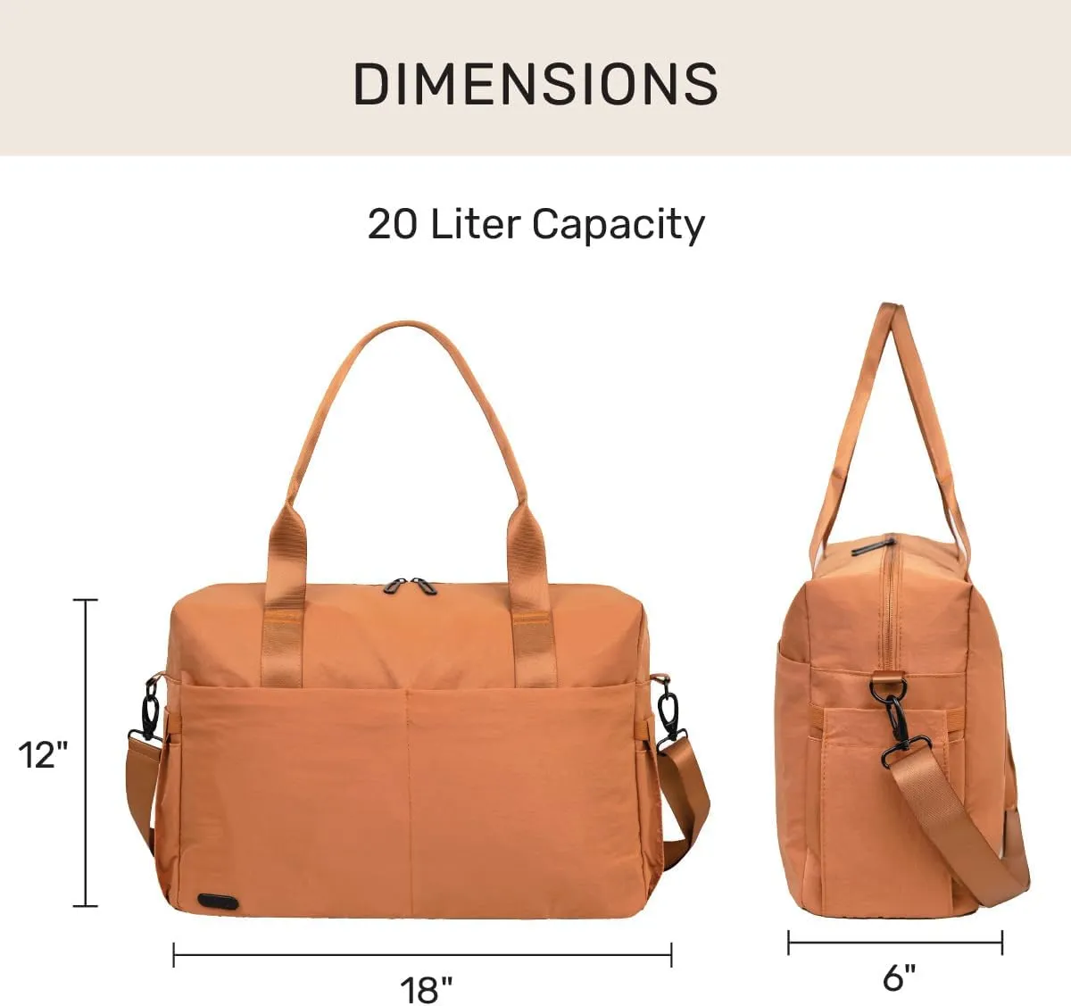 Jadyn Austin Carry-On Travel Duffel Bag for Women, 18 Weekender Bag with Laptop Sleeve, Durable Material, and Trolley Sleeve, Ideal for Work, Gym, and Overnight Trips (Terracotta)