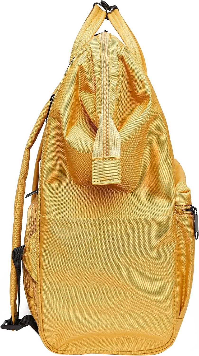 Kah&Kee Polyester Travel Backpack Functional Anti-theft School Laptop for Women Men (Yellow, Medium)