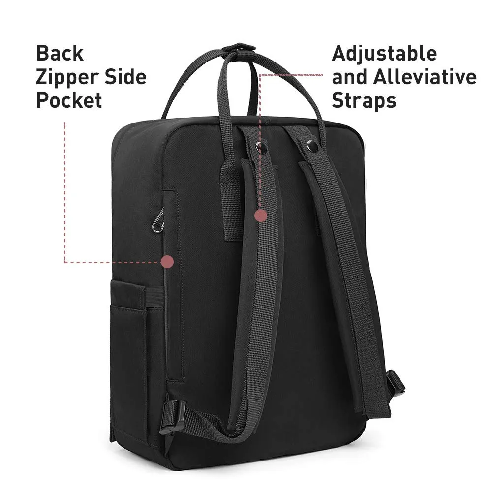 KALIDI Casual Backpack for Women,15 Inches Laptop Classic Backpack Camping Rucksack Travel Outdoor Daypack College School Bag, Black