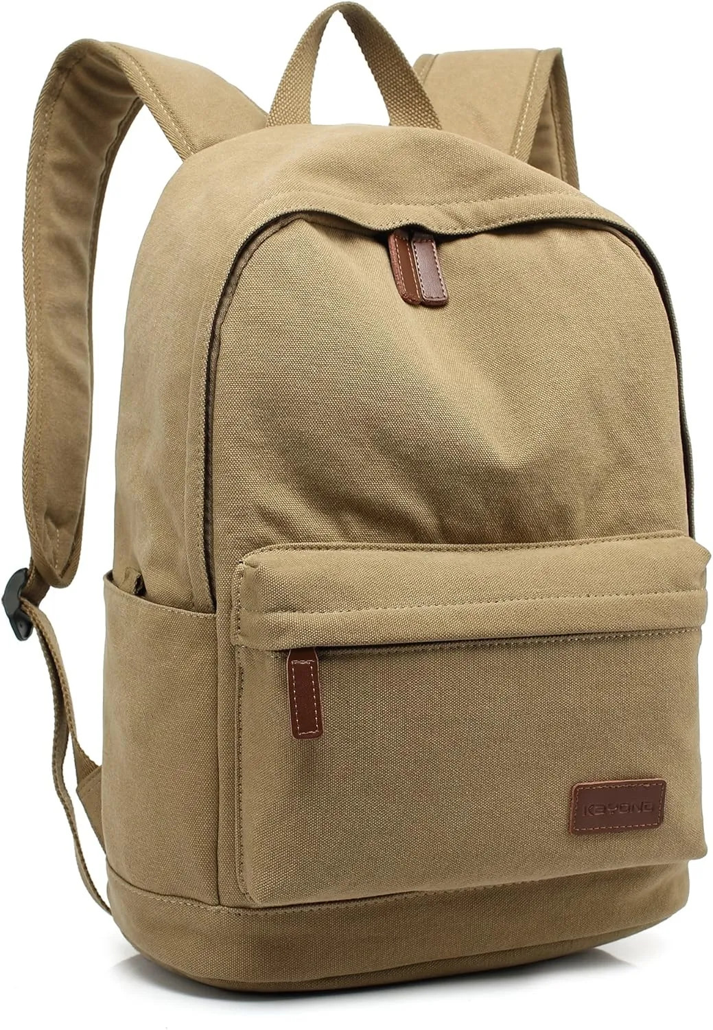 kayond Casual Style Lightweight canvas Laptop Bag/Durable Travel backpacks/Rucksack for Men&Women/Fashion Backpack Fits 15 inch Notebook (Khaki)
