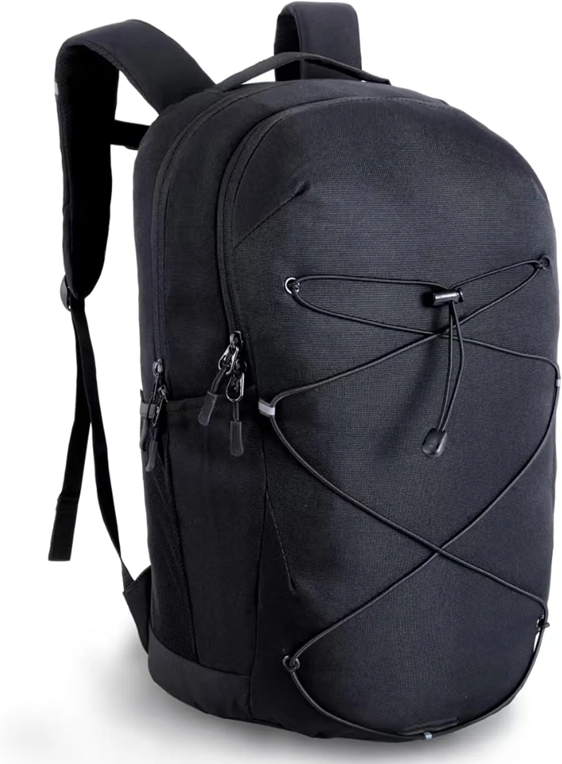 KEOFID Casual Backpack for Men and Women, Hiking Backpack for Travel, Black Daypacks for Sports, College, Water Resistant(Black)