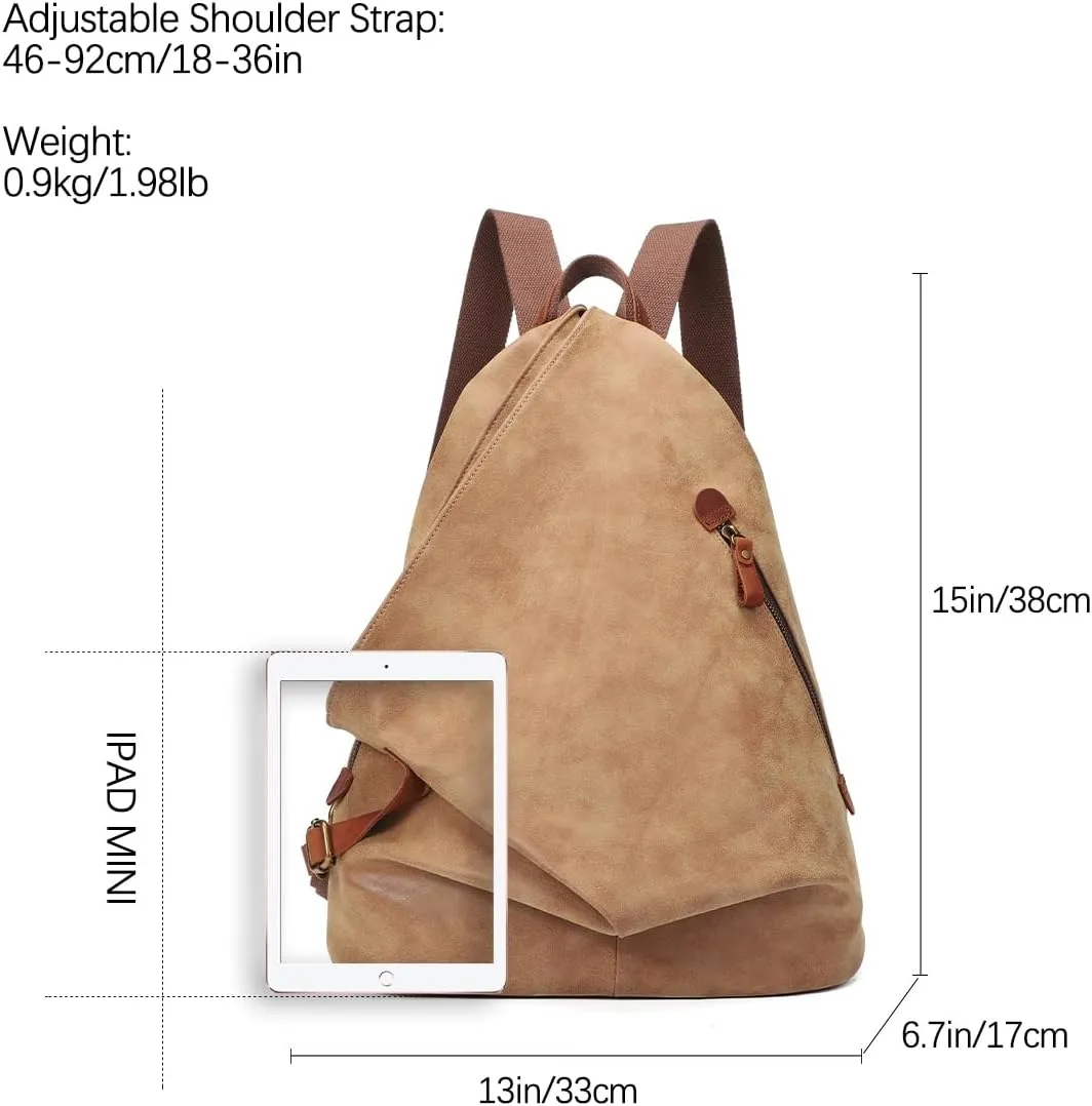 KL928 PU Leather Vintage Backpack  Large Casual Daypack Outdoor Travel Rucksack Hiking Backpacks for Men Women