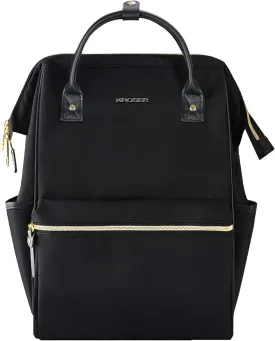 KROSER Laptop Backpack 17" Stylish Backpack Water Repellent College Casual Daypack with USB Port Travel Business Work Bag for Men/Women-Black