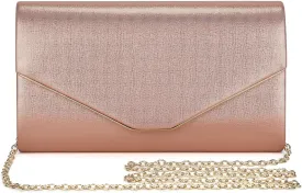 Ladies Evening Clutch Bag Envelope Handbag Prom Bridal Wedding Party Purse with Detachable Chain