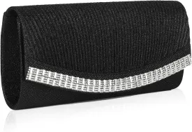 Ladies Pleated Evening Clutches Glitter Envelope Handbag Elegant Small Shoulder Bag for Wedding Party Prom Bridal