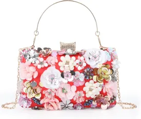 Lanpet Women Clutches Flower Evening Handbag Chain Strap Shoulder Bag
