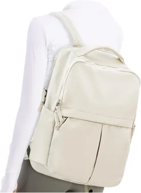 Laptop Backpack for Women Large Travel Backpack for Men Gym Work Teacher Backpack with Laptop Compartment Casual Daypack Backpacks Beige