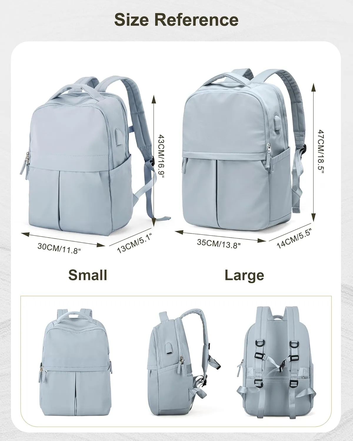 Laptop Backpack for Women Large Travel Backpack for Men Gym Work Teacher Backpack with Laptop Compartment Casual Daypack Backpacks Blue