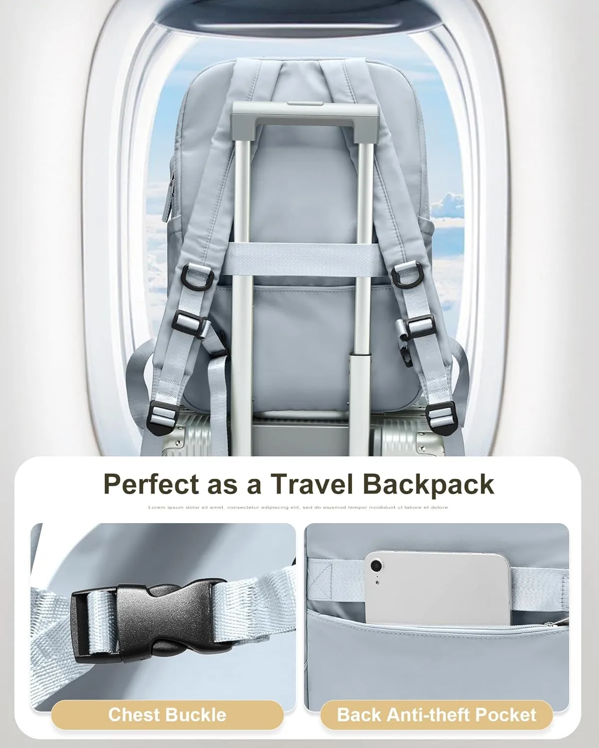Laptop Backpack for Women Large Travel Backpack for Men Gym Work Teacher Backpack with Laptop Compartment Casual Daypack Backpacks Blue