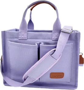 Large Canvas Tote Bag for Women Work Tote Bags with Pockets Laptop Crossbody Purses Everyday Bag Handbags for Travel
