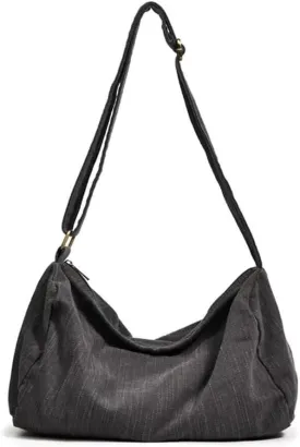 Large Capacity Washed Canvas Casual Crossbody Shoulder Sling Retro Hobo for Women Men Messenger Bags