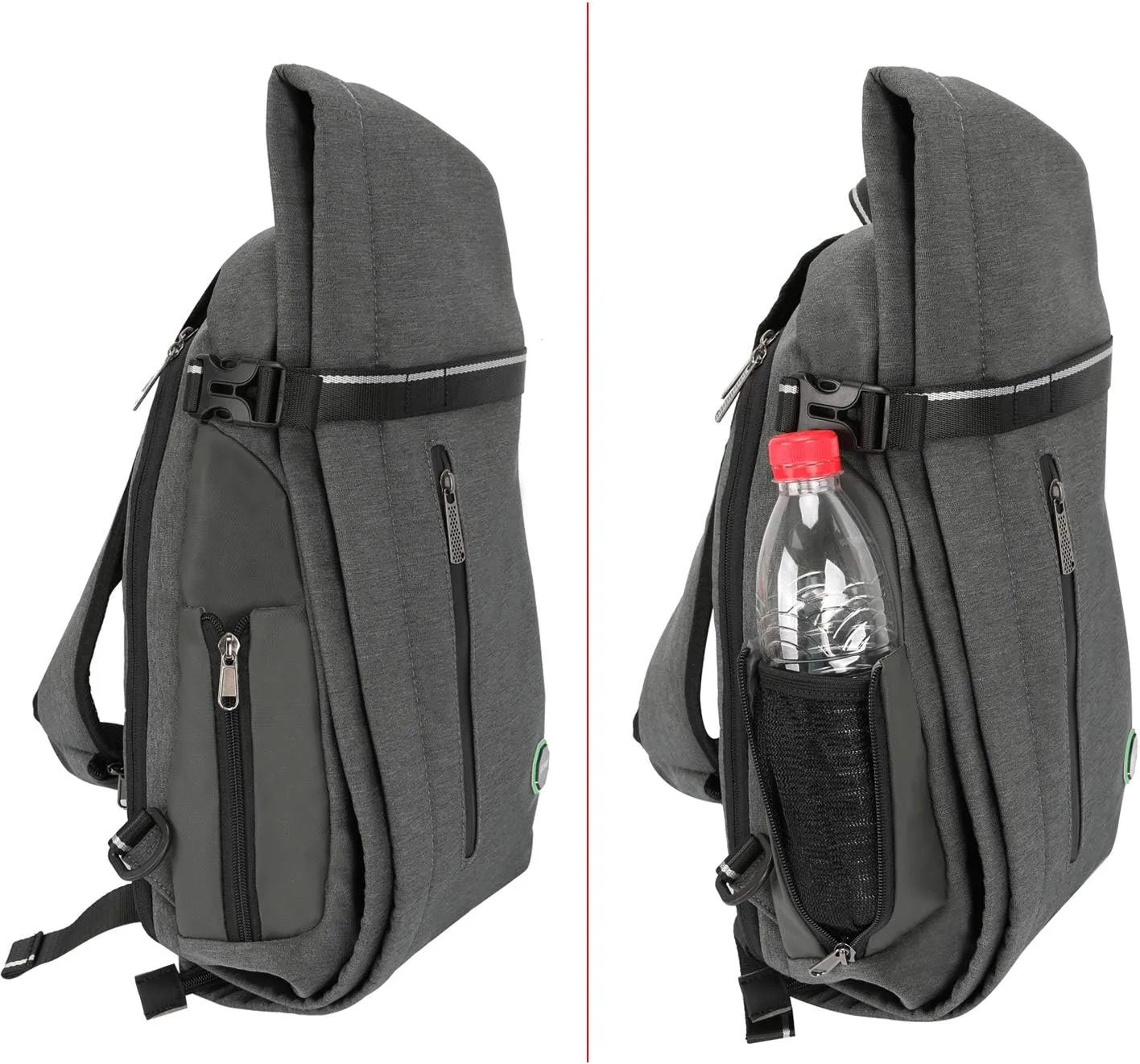 Large Sling Bag Laptop Backpack Cross Body Messenger Bag Shoulder Travel Rucksack (B-Dark Gray)