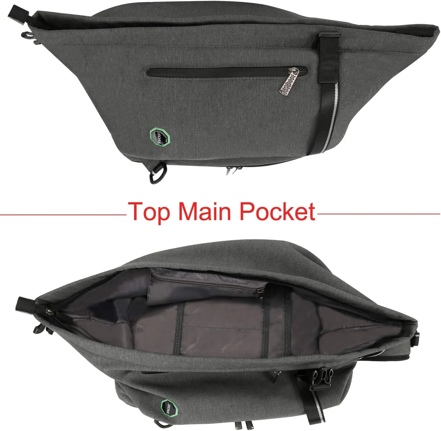 Large Sling Bag Laptop Backpack Cross Body Messenger Bag Shoulder Travel Rucksack (B-Dark Gray)