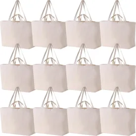 Large Sturdy Canvas Tote Bag -27" X 16" X 8" Extra Big Largest Grocery Shopping Beach Reusable Totes Bags