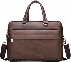 leather Laptop Bag for Men 16.1 inch,Premium Laptop Briefcase Fits,onvertible Computer Handbags Shoulder Crossbody Bag