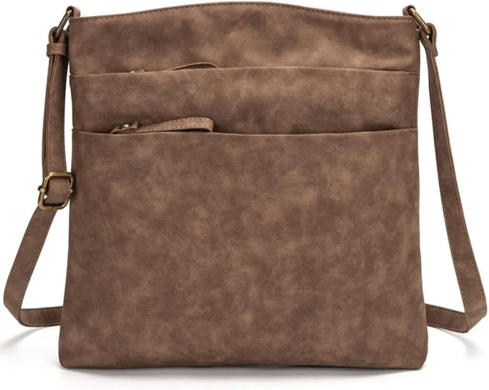 Leather Retro Handbag Shoulder Handbag Sling Pack Large Capacity Crossbody for Women