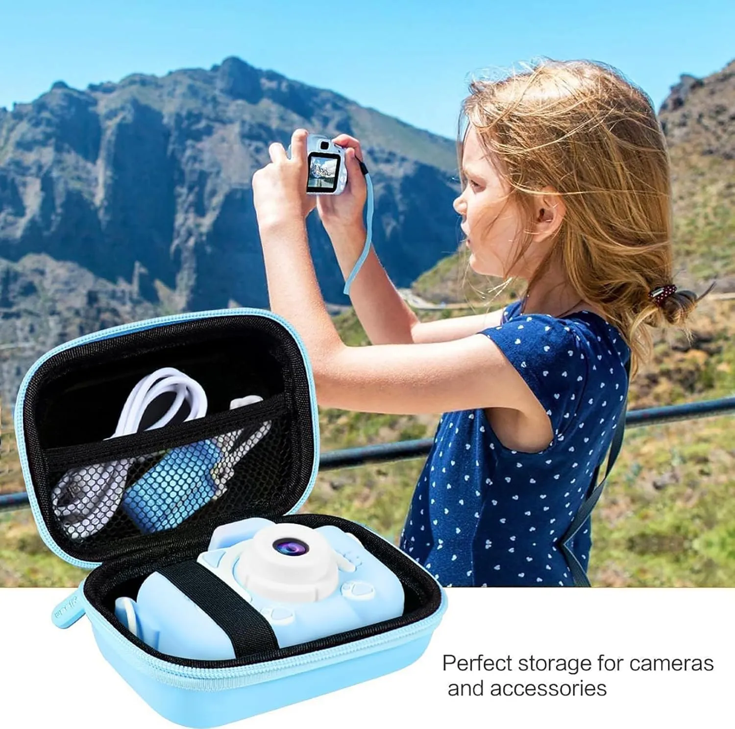 Leayjeen Kids Camera Case Compatible with Goopow/SGAINUL/Gofunly/ArtCWK and More Video Digital Camera Gift - Case for Toy Action Camera and Accessories(Case Only)