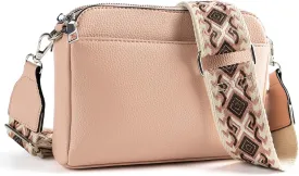 letech  Leather Crossbody Purse for Women Triple Pocket Designed Lightweight Small Shoulder Crossbody Bag for Travel