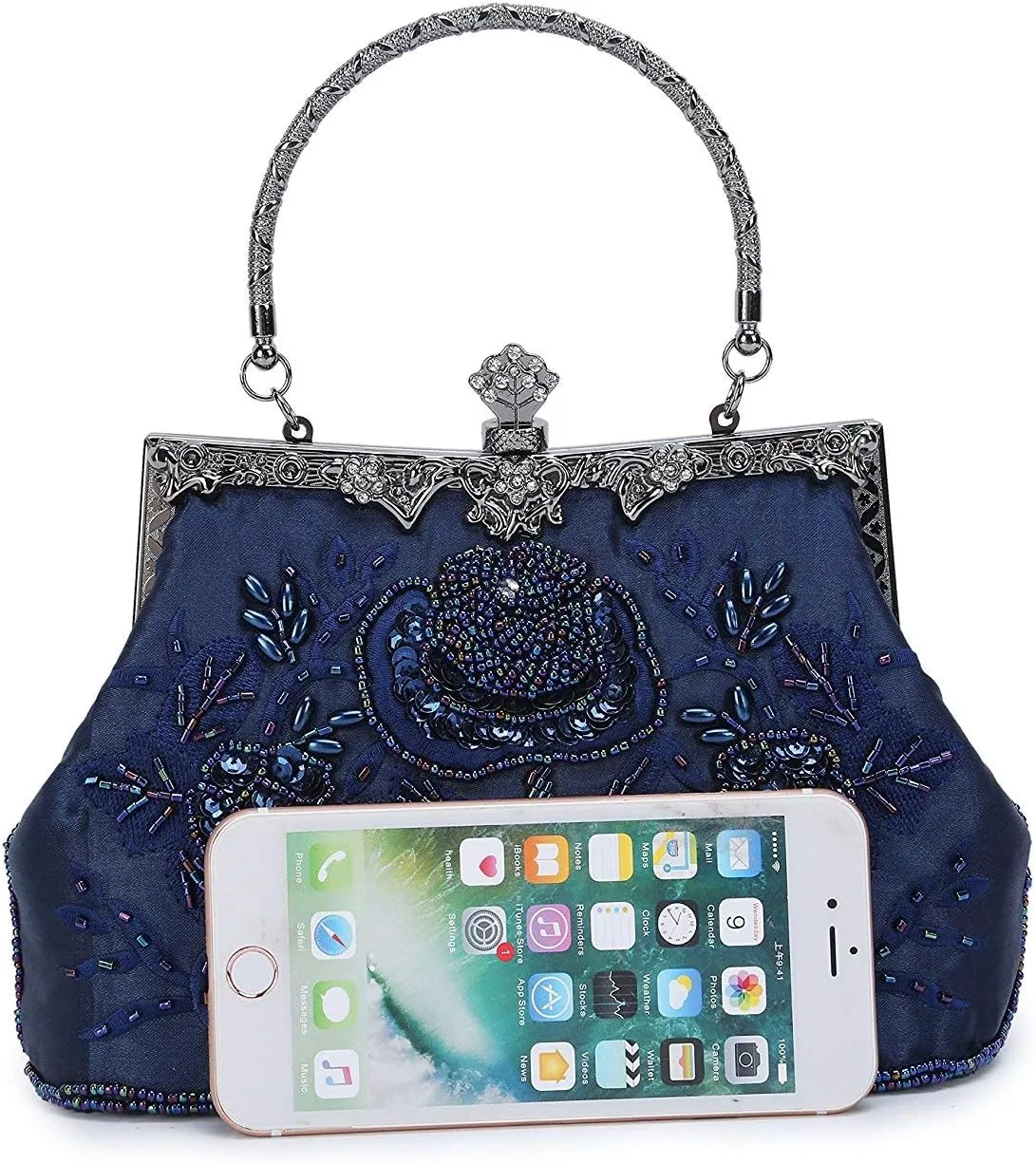 LIFEWISH Wedding Clutch Purses for Women Sequin Purse Beaded Bags