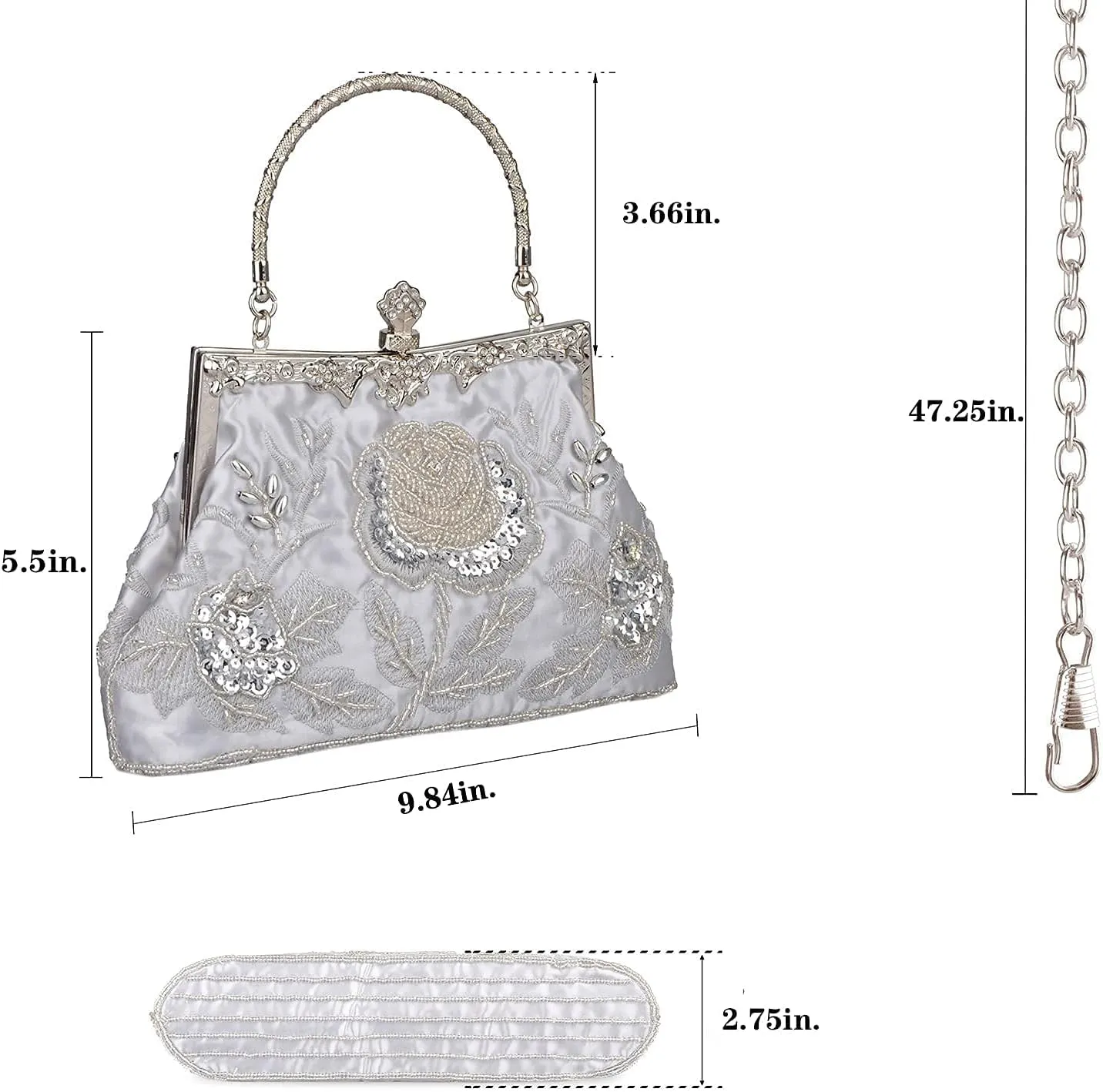 LIFEWISH Wedding Clutch Purses for Women Sequin Purse Beaded Bags