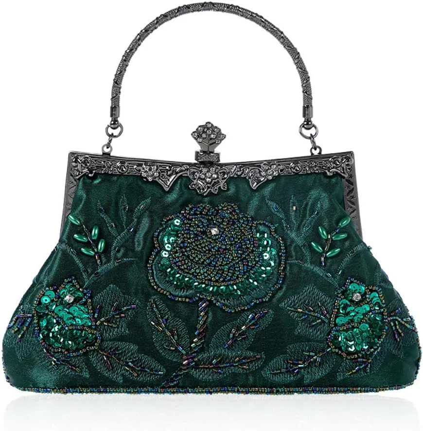 LIFEWISH Wedding Clutch Purses for Women Sequin Purse Beaded Bags