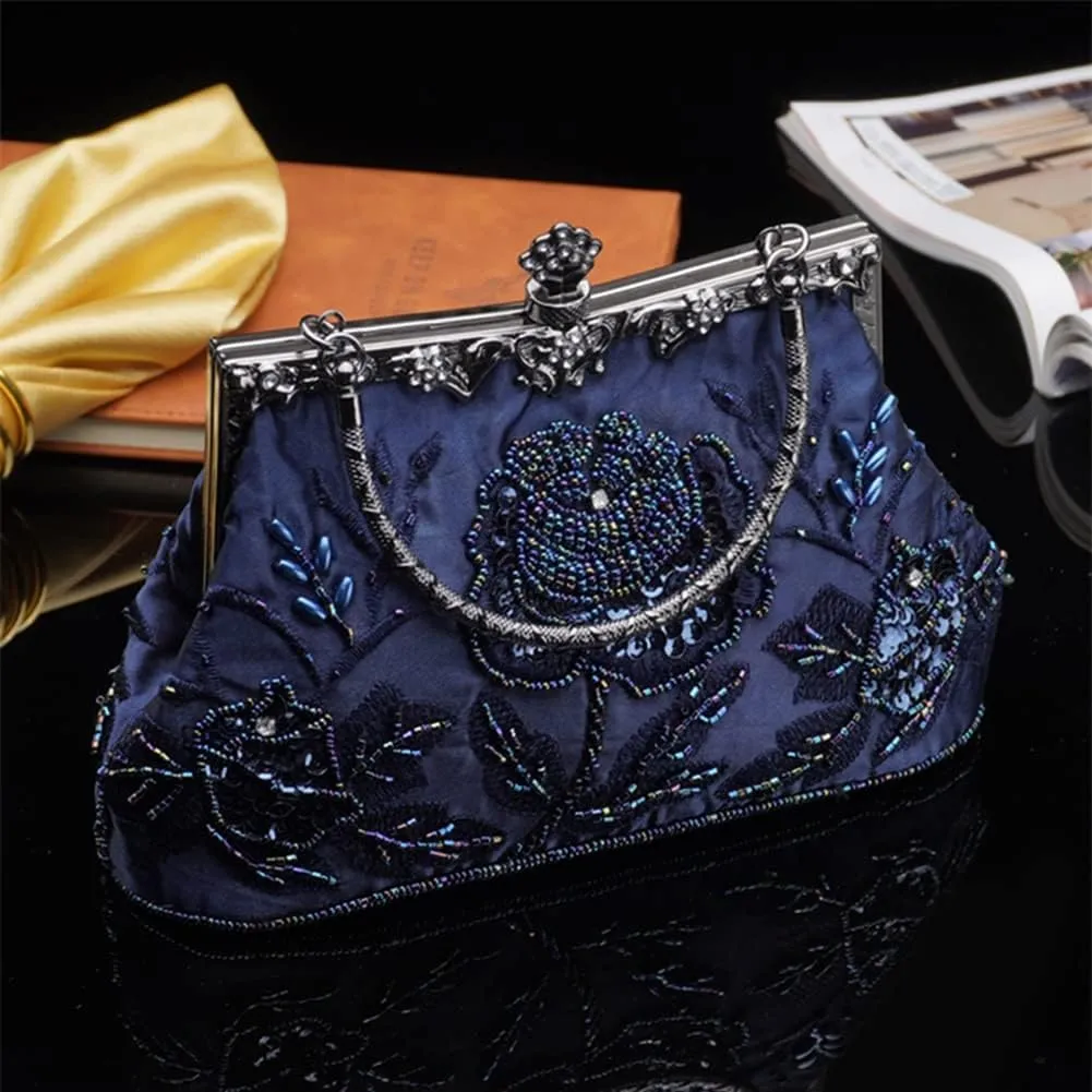 LIFEWISH Wedding Clutch Purses for Women Sequin Purse Beaded Bags
