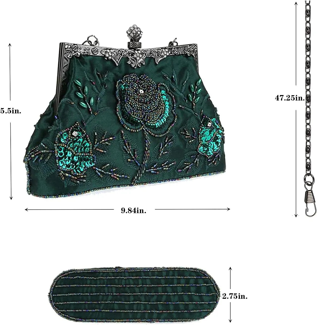 LIFEWISH Wedding Clutch Purses for Women Sequin Purse Beaded Bags
