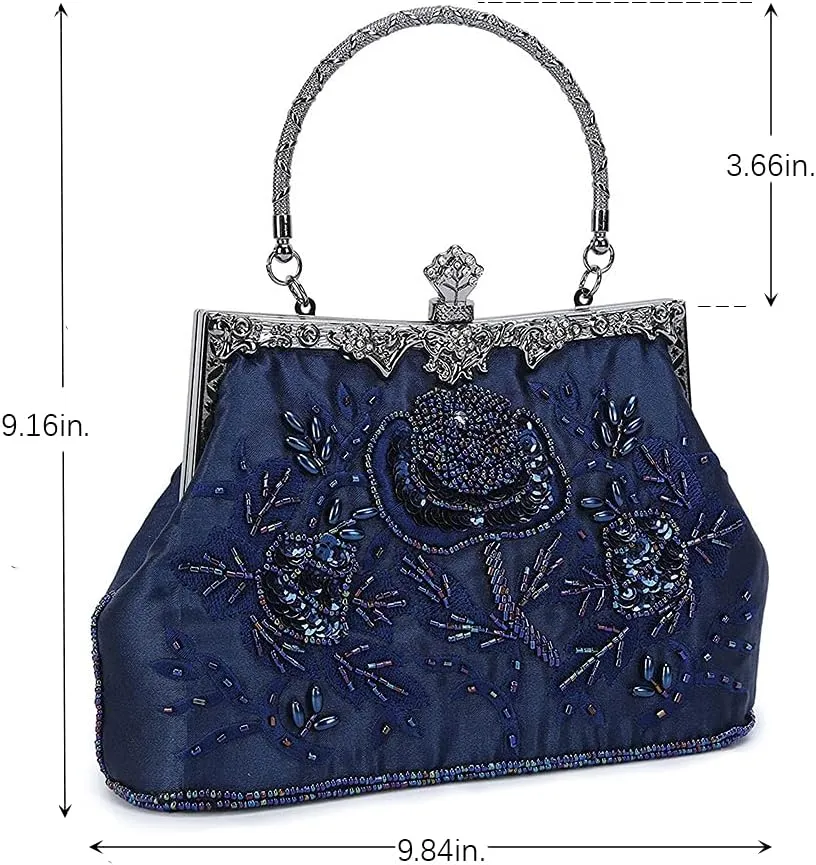 LIFEWISH Wedding Clutch Purses for Women Sequin Purse Beaded Bags