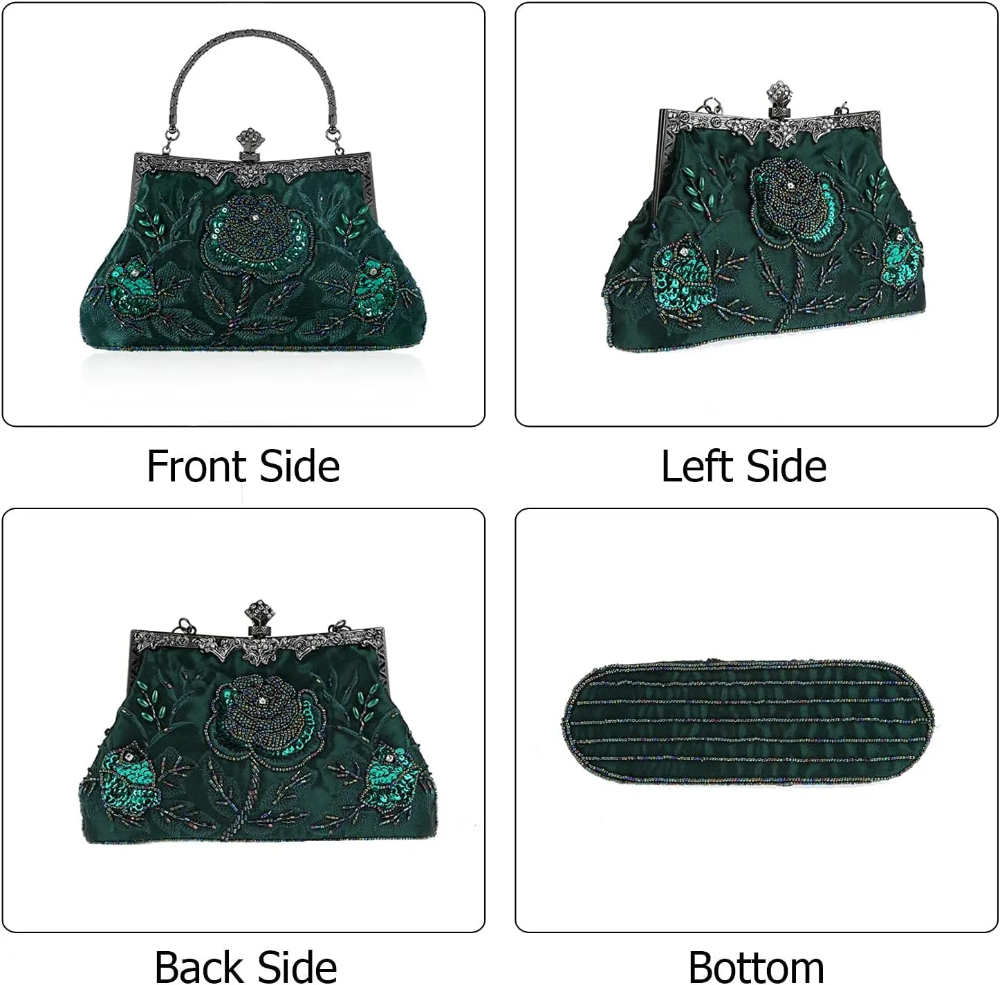 LIFEWISH Wedding Clutch Purses for Women Sequin Purse Beaded Bags