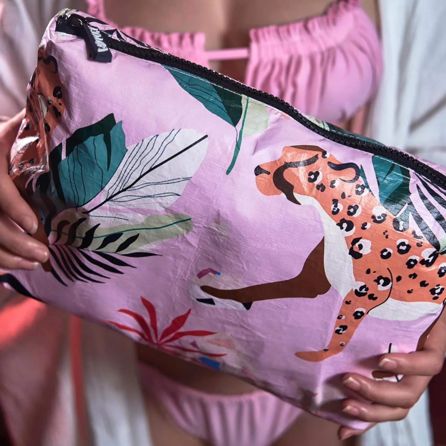 L'OLGA COLLECTION Mid Pouch|Lightweight Reusable Makeup Pouch, Toiletries |Splash-proof Cosmetic Bag, Packable & Travel Waterproof Beach Swimsuit Bathing Suit Bikini Zipper Pouch Gift for her