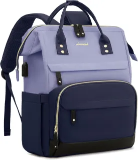 LOVEVOOK Laptop Backpack for Women, 15.6 Inch Work Business Backpacks Purse with USB Port, Large Capacity Nurse Bag College Bookbag for School, Waterproof Casual Daypack for Travel