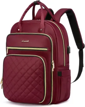 LOVEVOOK Laptop Backpack for Women, Water Resistant Travel Work Backpacks Purse Stylish Business Teacher Nurse Computer Bag with USB Charging Port, Fits 15.6" Laptop