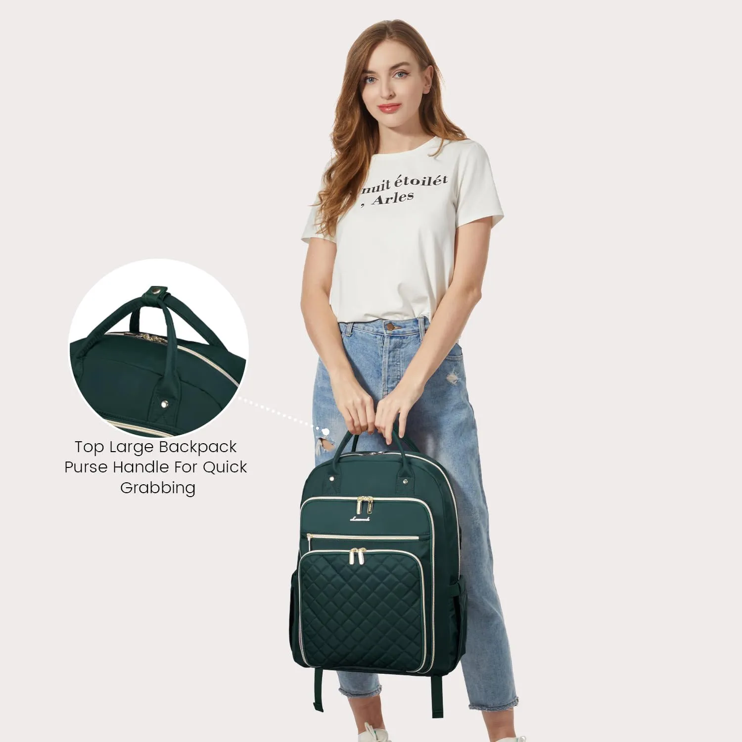 LOVEVOOK Laptop Backpack for Women, Water Resistant Travel Work Backpacks Purse Stylish College Business Teacher Nurse Computer Bag with USB Charging Port, Fits 17" Laptop
