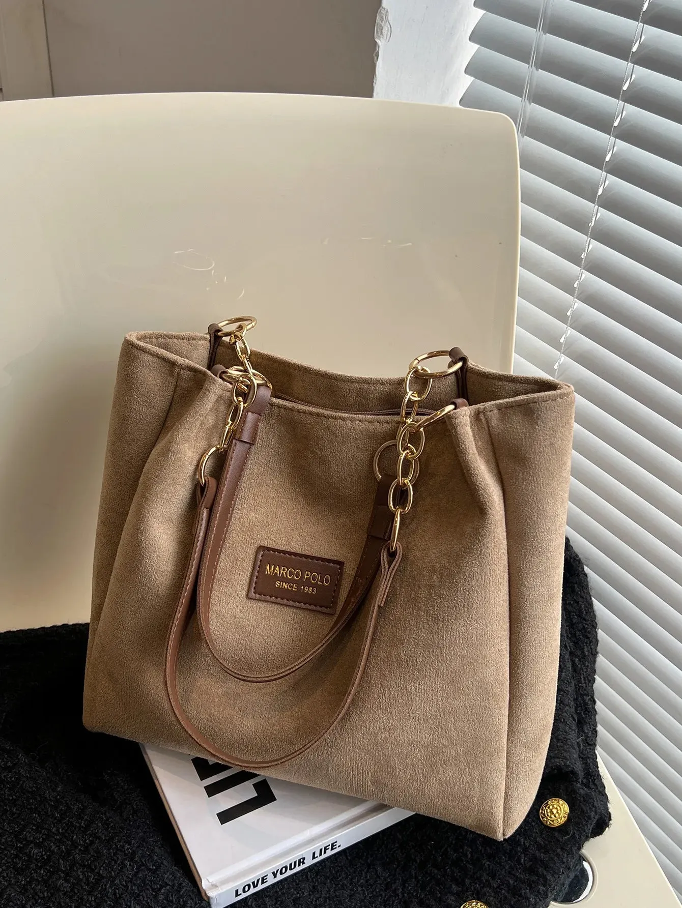 Luxury Faux Suede Ladies Tote – Perfect for Commuting & Casual Occasions