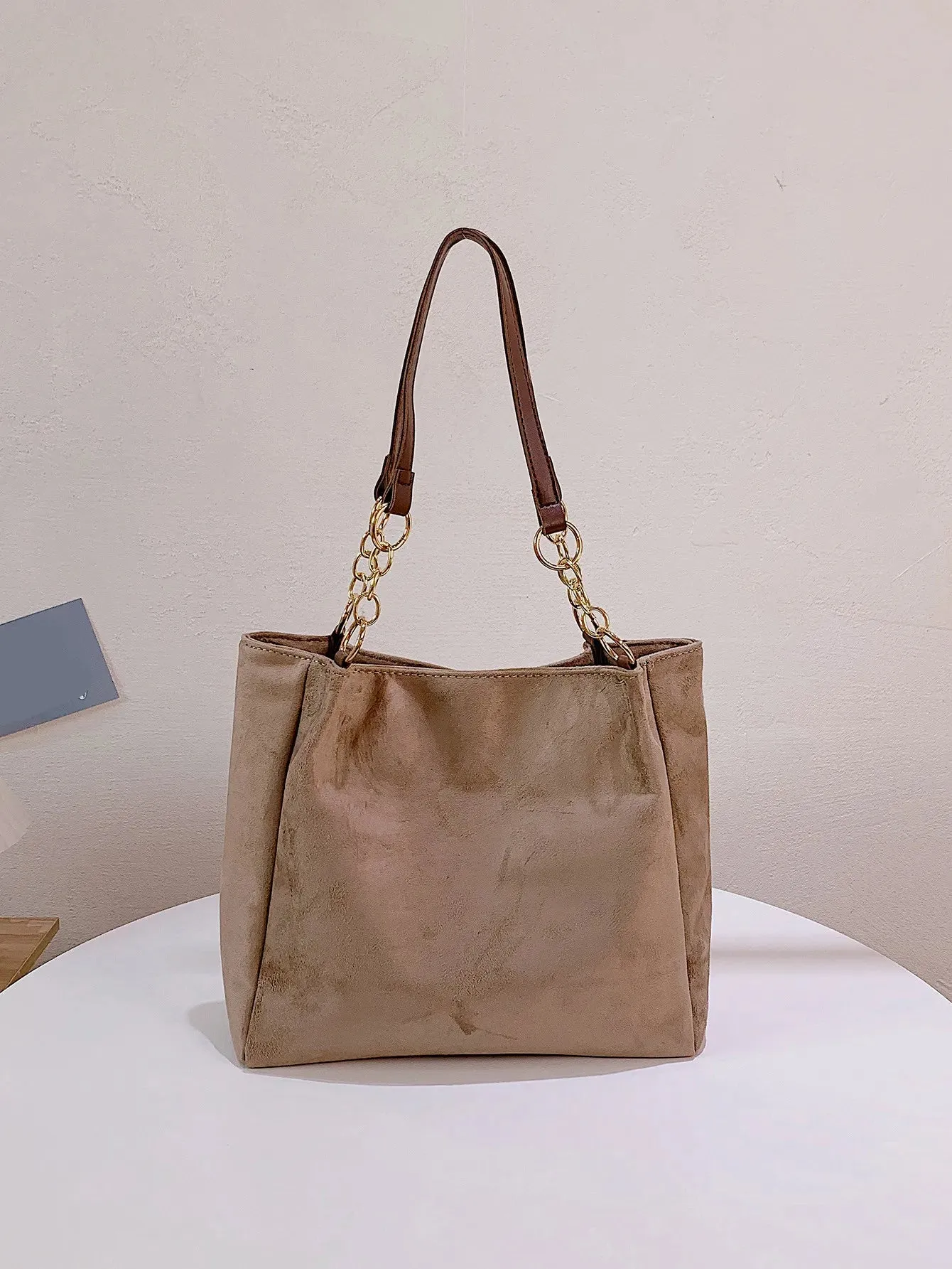 Luxury Faux Suede Ladies Tote – Perfect for Commuting & Casual Occasions