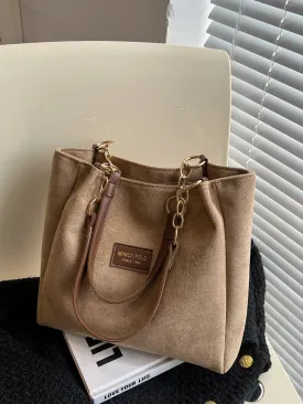 Luxury Faux Suede Ladies Tote – Perfect for Commuting & Casual Occasions