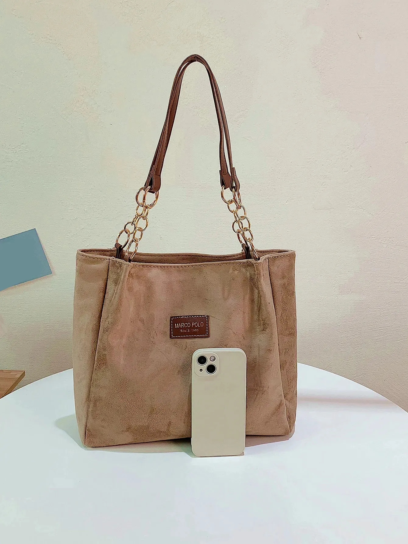 Luxury Faux Suede Ladies Tote – Perfect for Commuting & Casual Occasions
