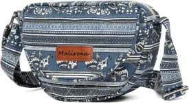 Malirona Women 's Durable Small Floral Crossbody Bag Canvas Messenger Handbag Multi Pocket Travel Satchel Purse
